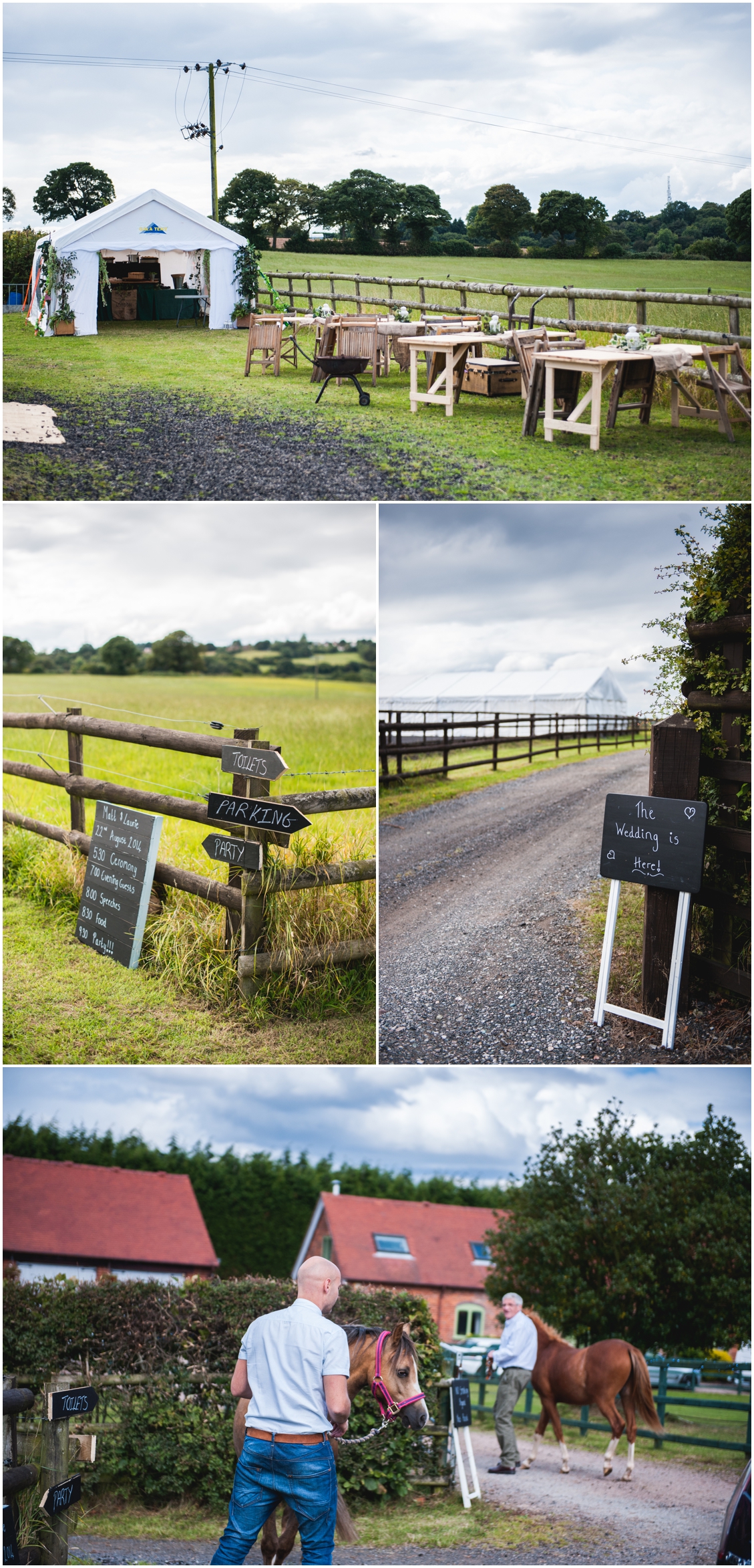 Laurie and Matt's DIY Wedding at their home on the farm with horses, sheep and three ceremonies, two dresses