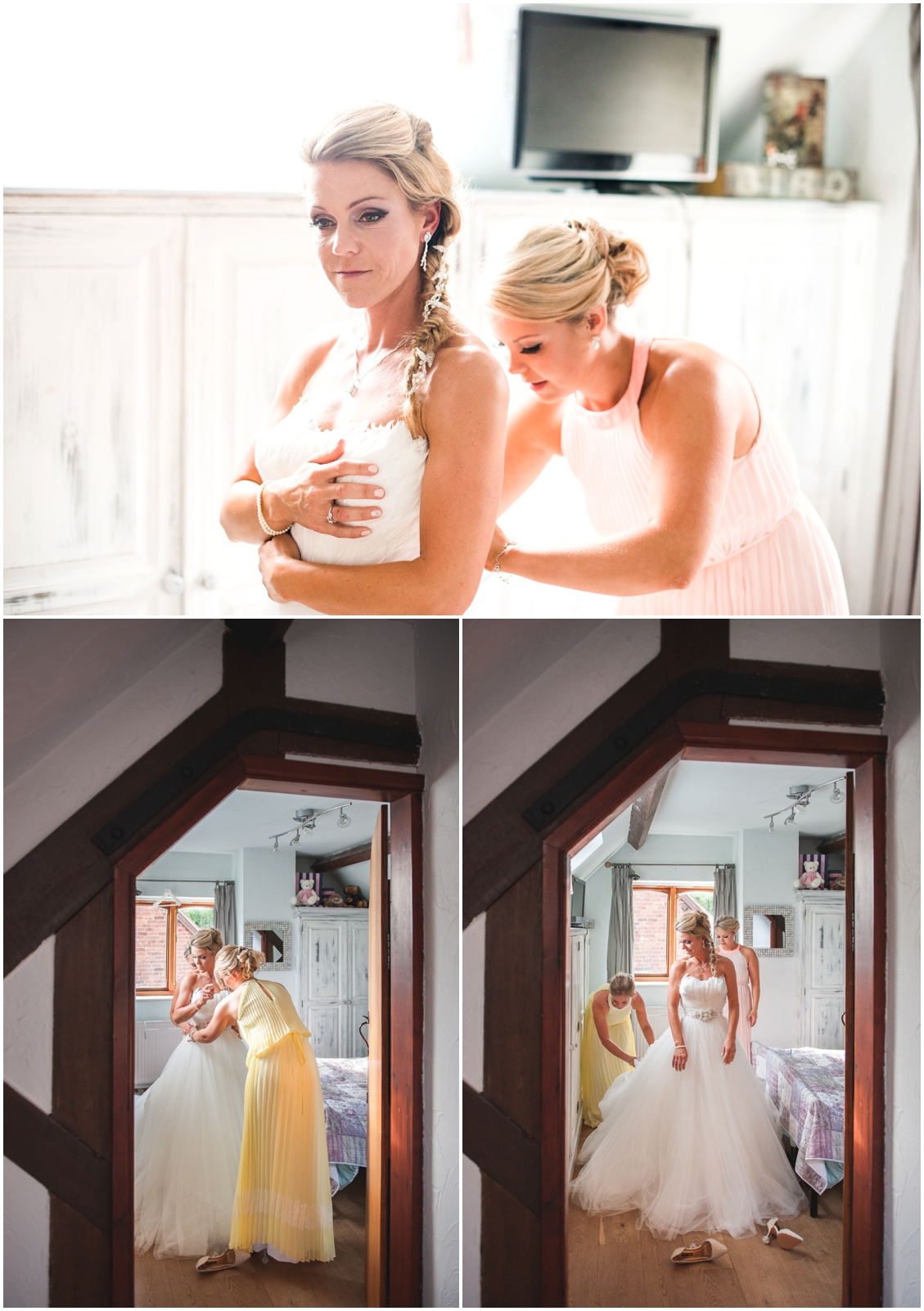 Laurie and Matt's DIY Wedding at their home on the farm with horses, sheep and three ceremonies, two dresses
