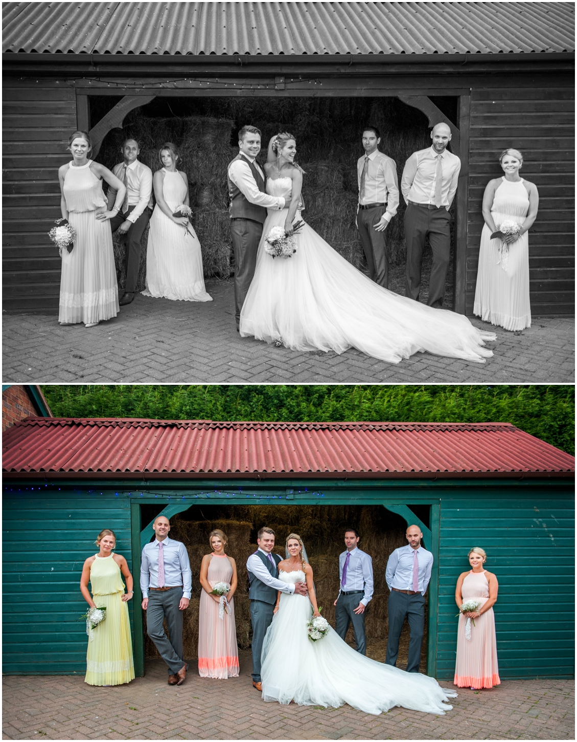 Laurie and Matt's DIY Wedding at their home on the farm with horses, sheep and three ceremonies, two dresses