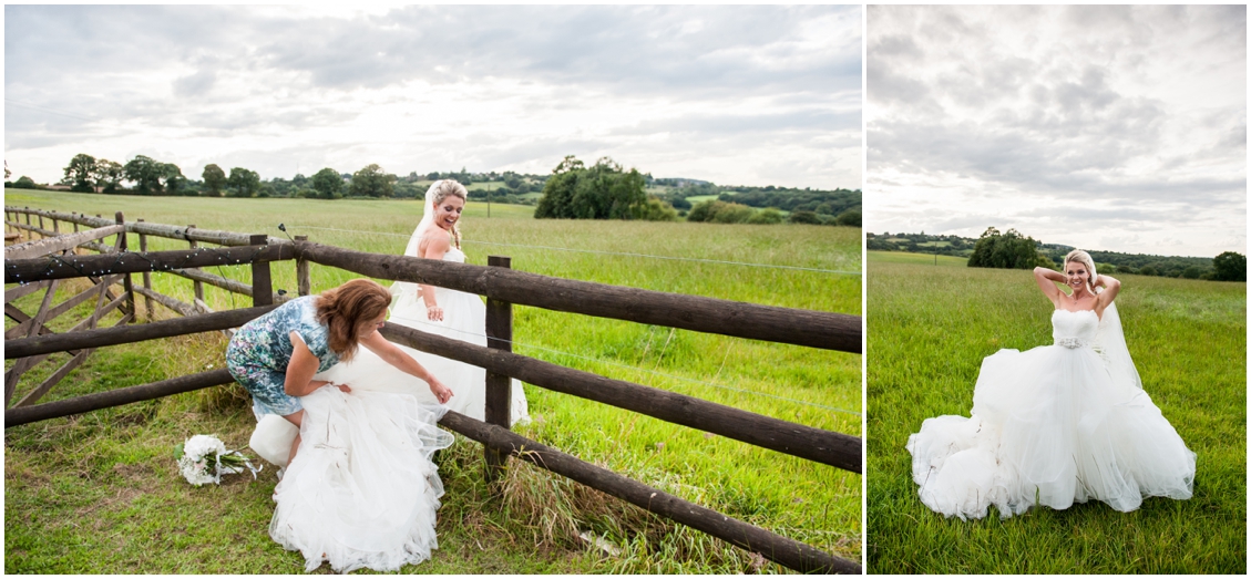 Laurie and Matt's DIY Wedding at their home on the farm with horses, sheep and three ceremonies, two dresses