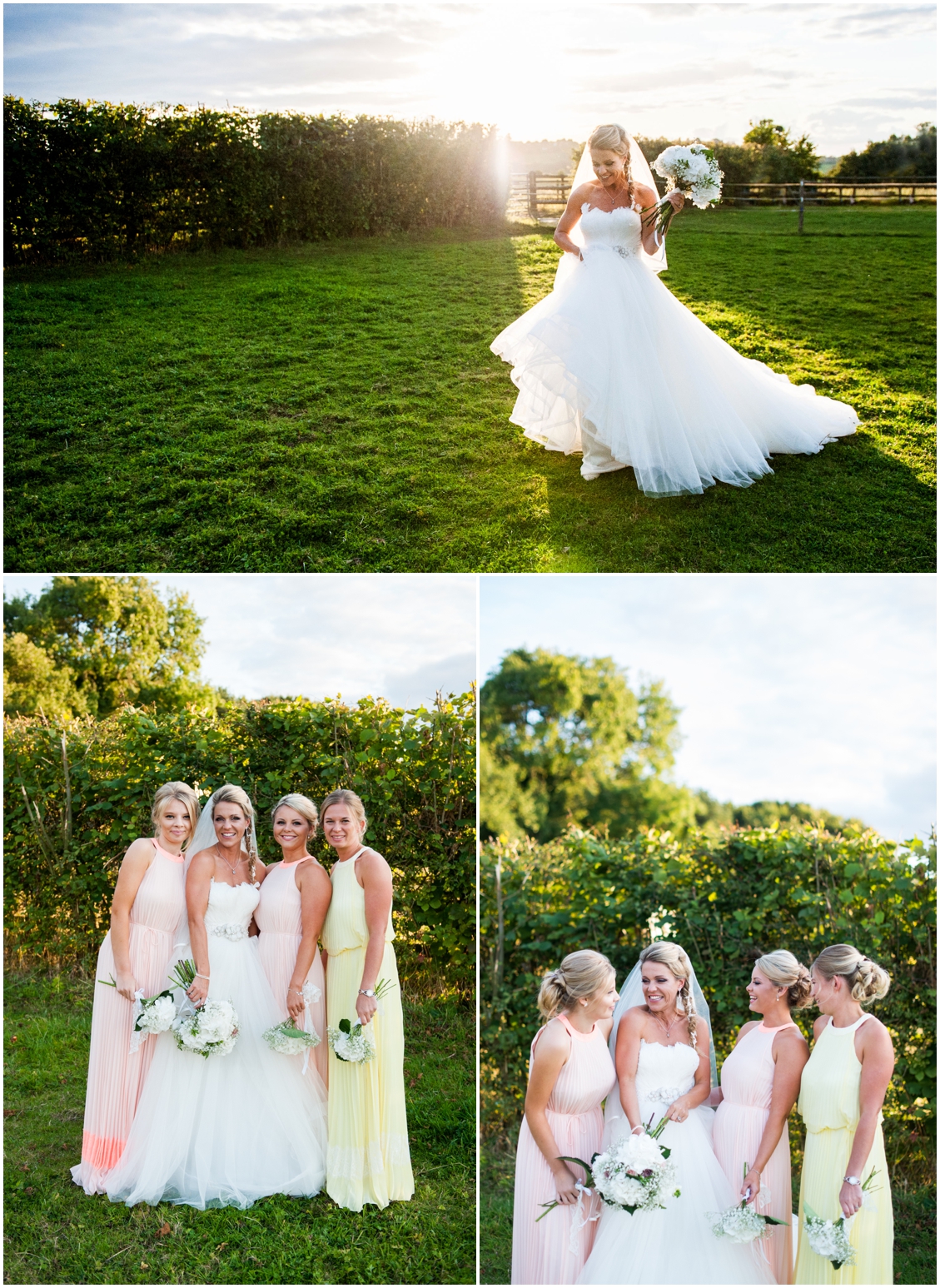 Laurie and Matt's DIY Wedding at their home on the farm with horses, sheep and three ceremonies, two dresses