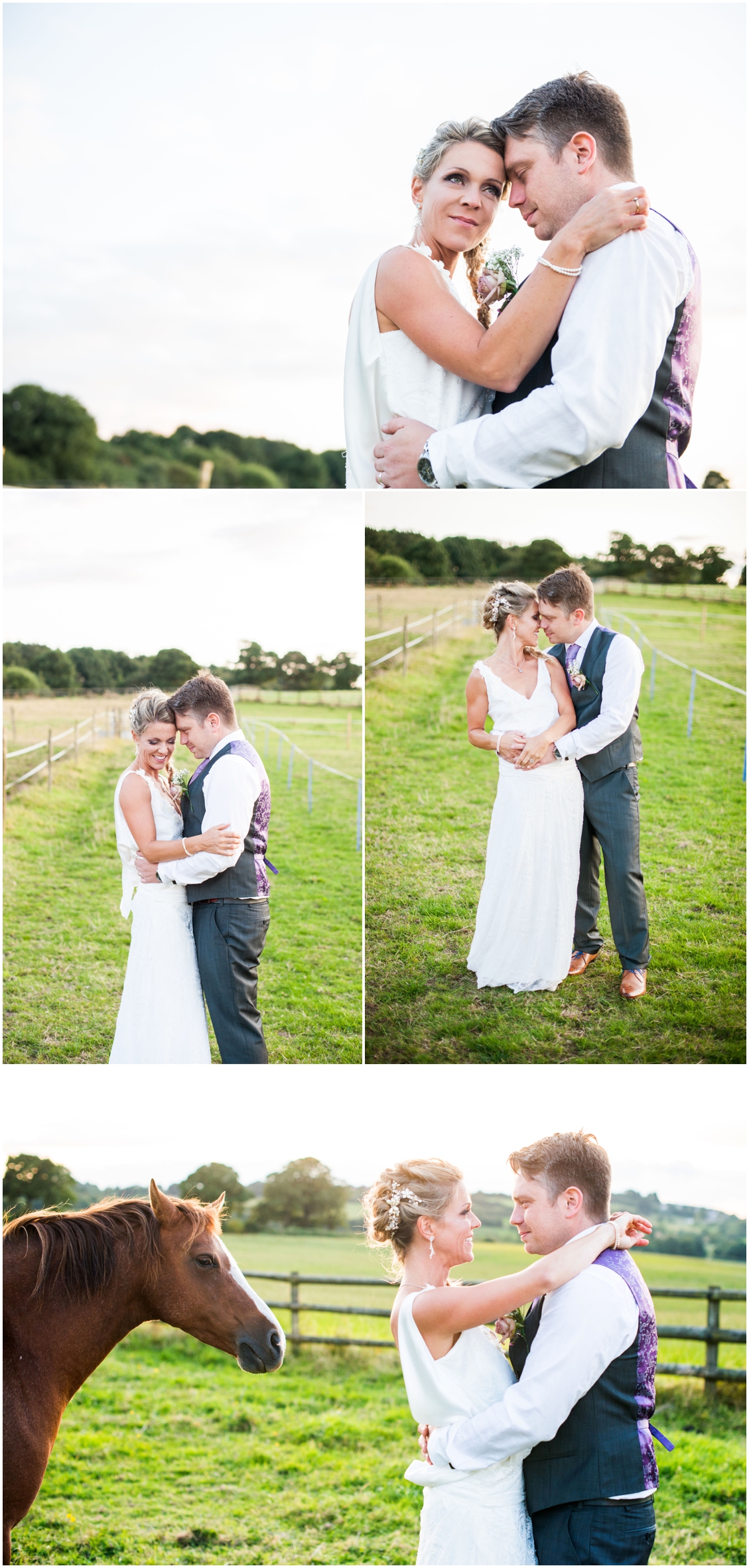 Laurie and Matt's DIY Wedding at their home on the farm with horses, sheep and three ceremonies, two dresses