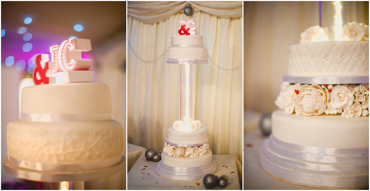 Old School House, Weeford, Winter Wedding Photography at Christmas time by Lisa Carpenter Photos, cake