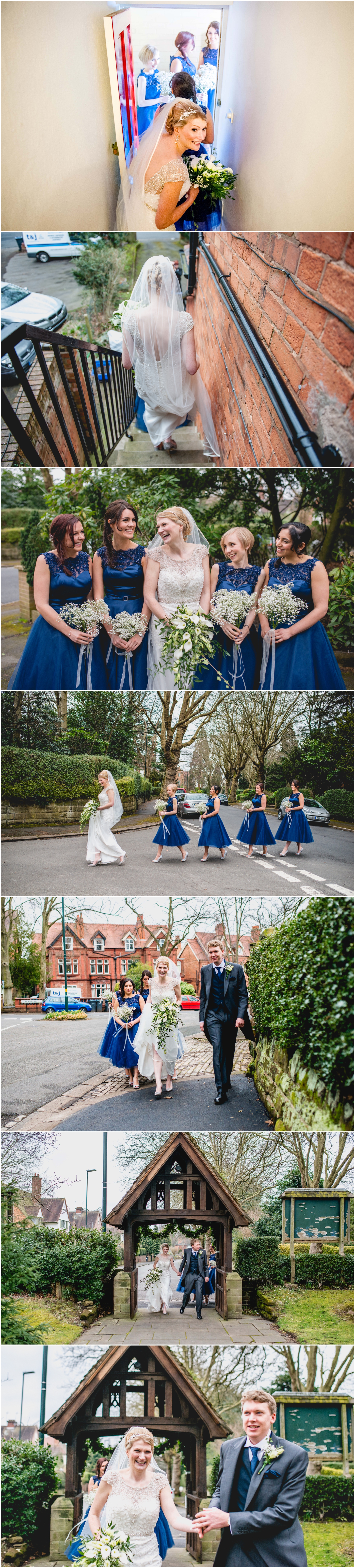 Pendrell Hall Wedding Photography by Lisa Carpenter Photography, West Midlands photographer, bridesmaids in blue