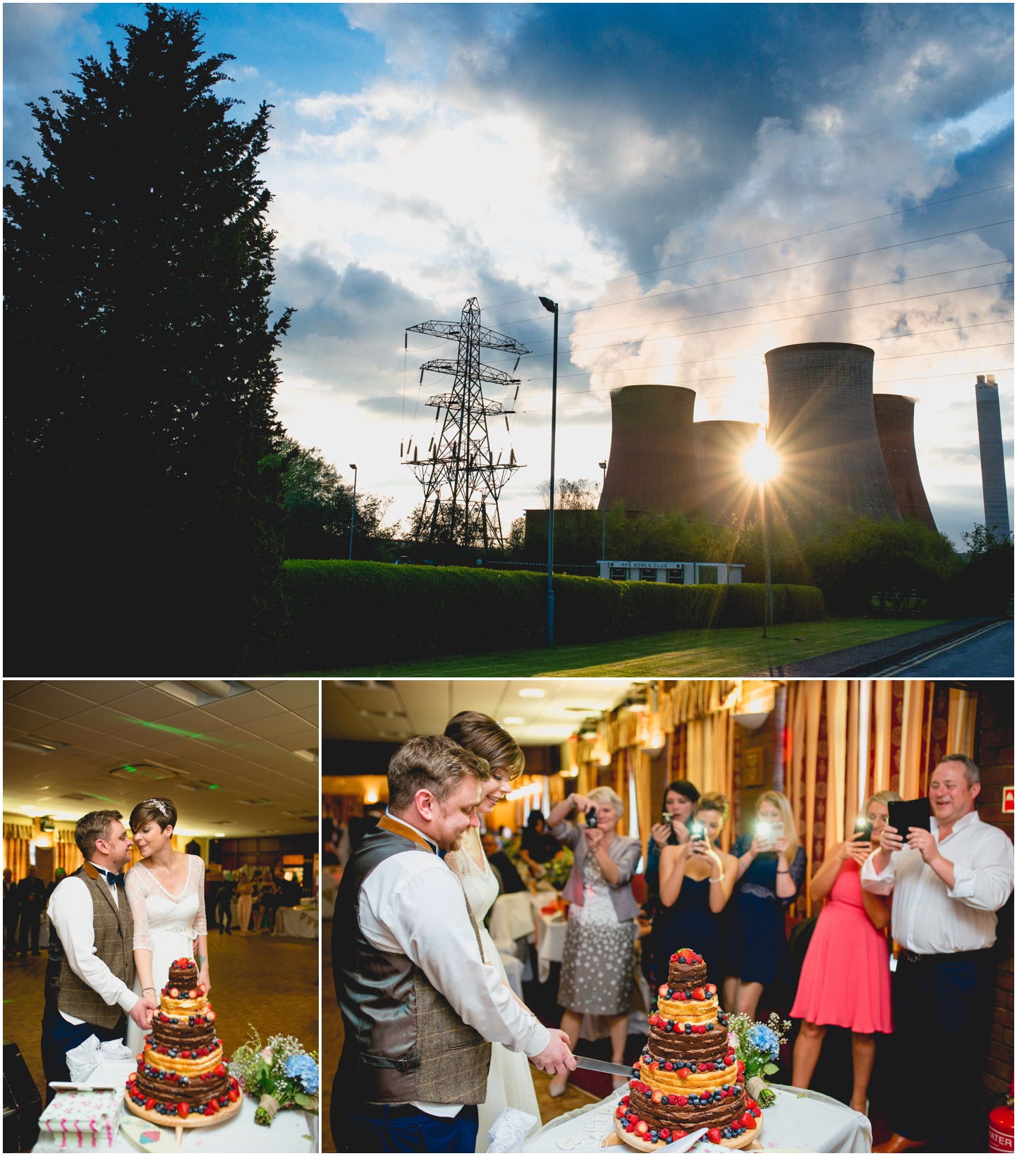 Rugeley Power Station, Wedding, Wedding Photography, West Midlands, photos,Lisa Carpenter Photography, Lichfield Registry Ofice, Peter and Eve, Subway, Power Station, Chimneys, Campervan, VW, cake cutting