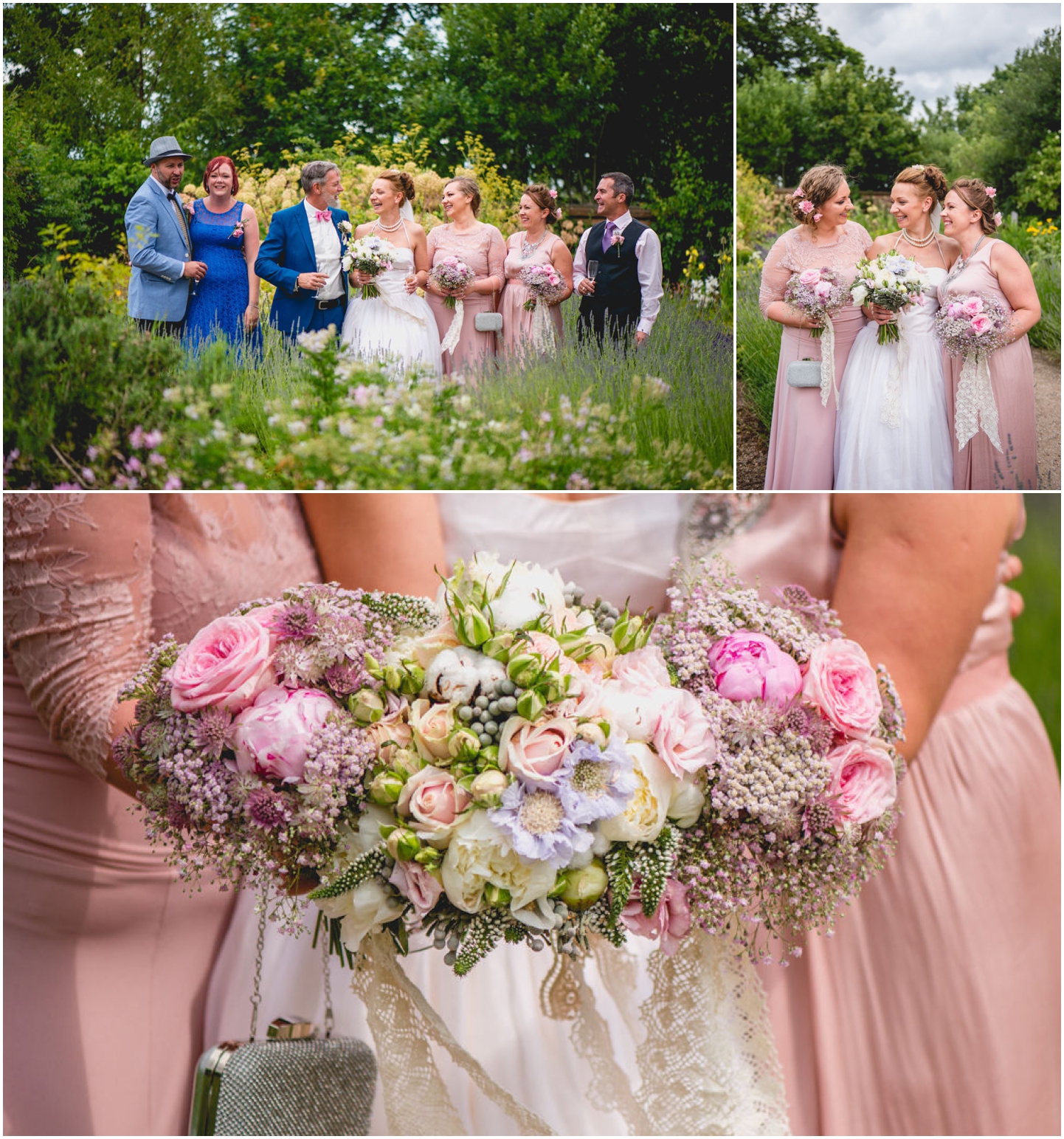 Daniella and Mark Wedding at Blakesley Hall in Birmingham, West Midlands by Lisa Carpenter Photography, Sutton Coldfield based wedding photographer, pink bridesmaids