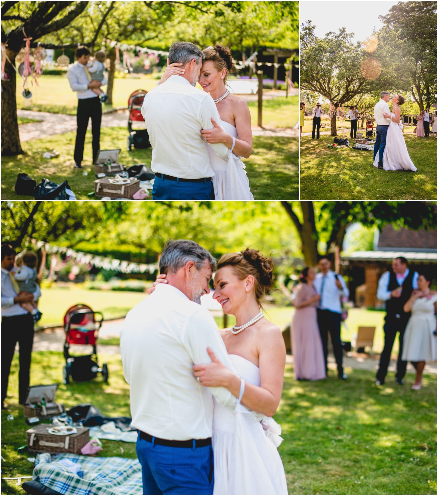 Daniella and Mark Wedding at Blakesley Hall in Birmingham, West Midlands by Lisa Carpenter Photography, Sutton Coldfield based wedding photographer, first dance outside