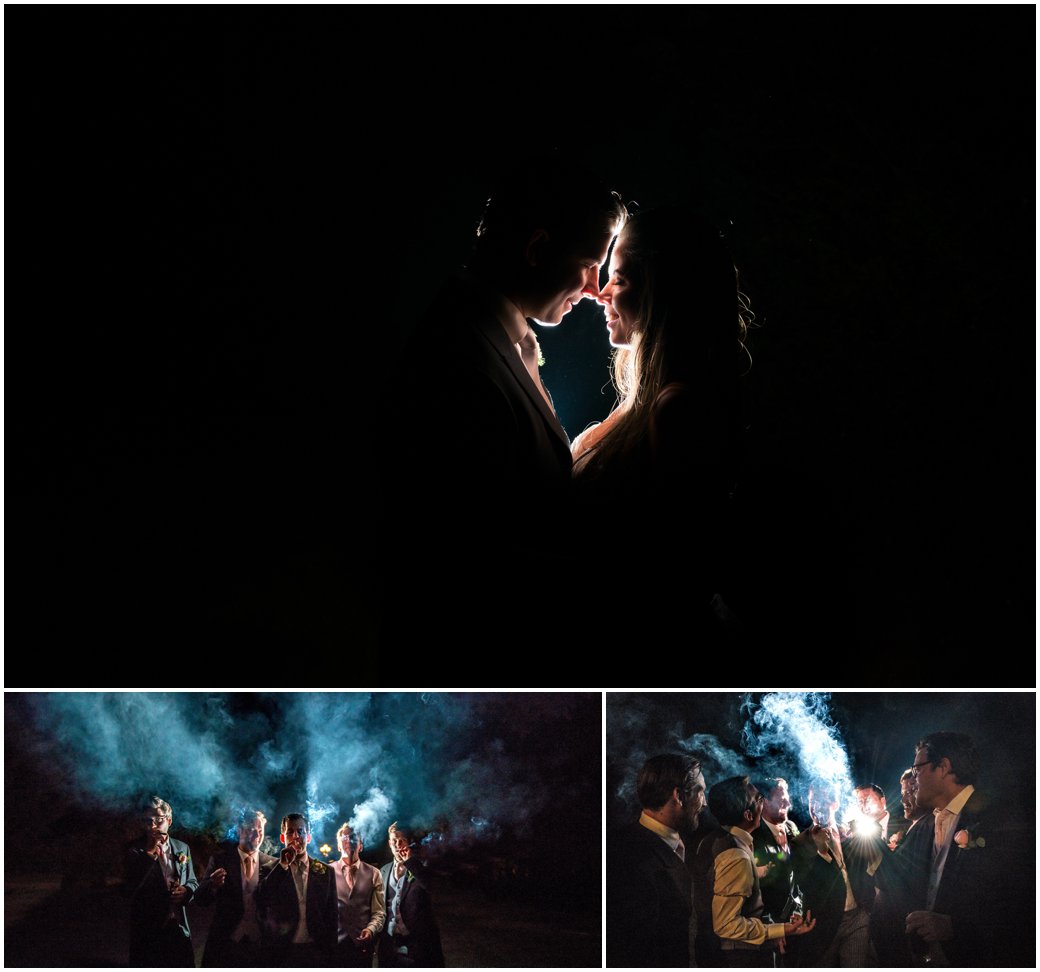 Jennifer and Scott's Swinfen Hall Wedding in Sutton Coldfield by West Midlands and Birmingham based photographer Lisa Carpenter Photography. Cigar shot at night time