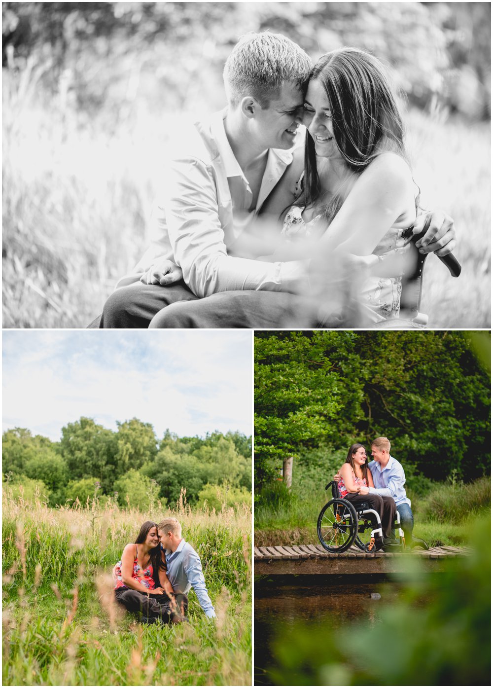 Jessica and Chris, engagement shoot in Sutton Park, Sutton Coldfield with wheelchair, photos by Lisa Carpenter Photography, Birmingham based wedding photographer