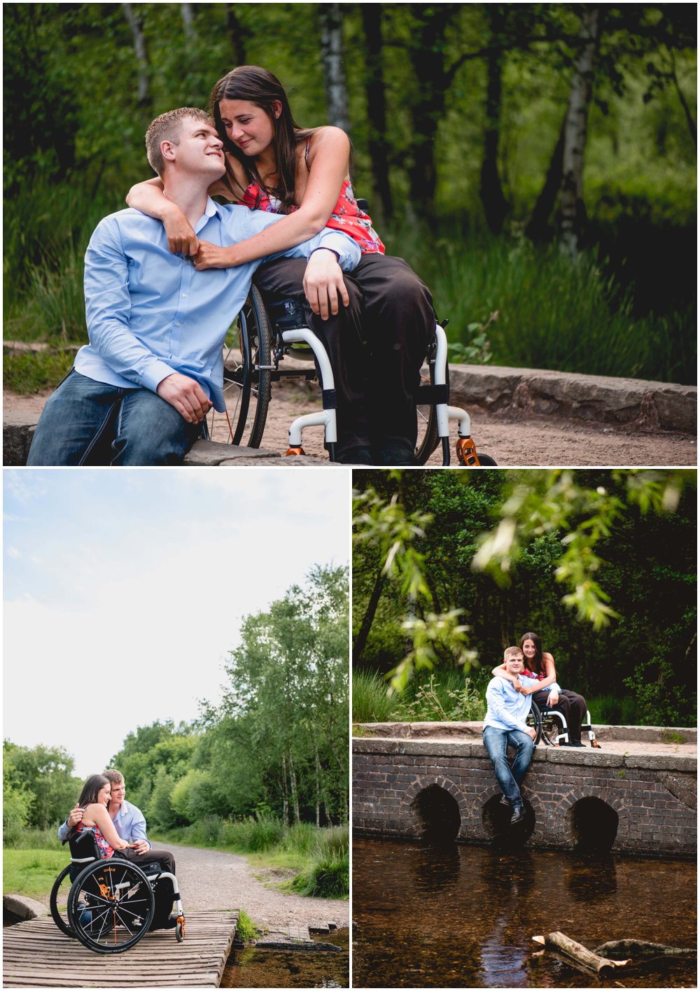 Jessica and Chris, engagement shoot in Sutton Park, Sutton Coldfield with wheelchair, photos by Lisa Carpenter Photography, Birmingham based wedding photographer