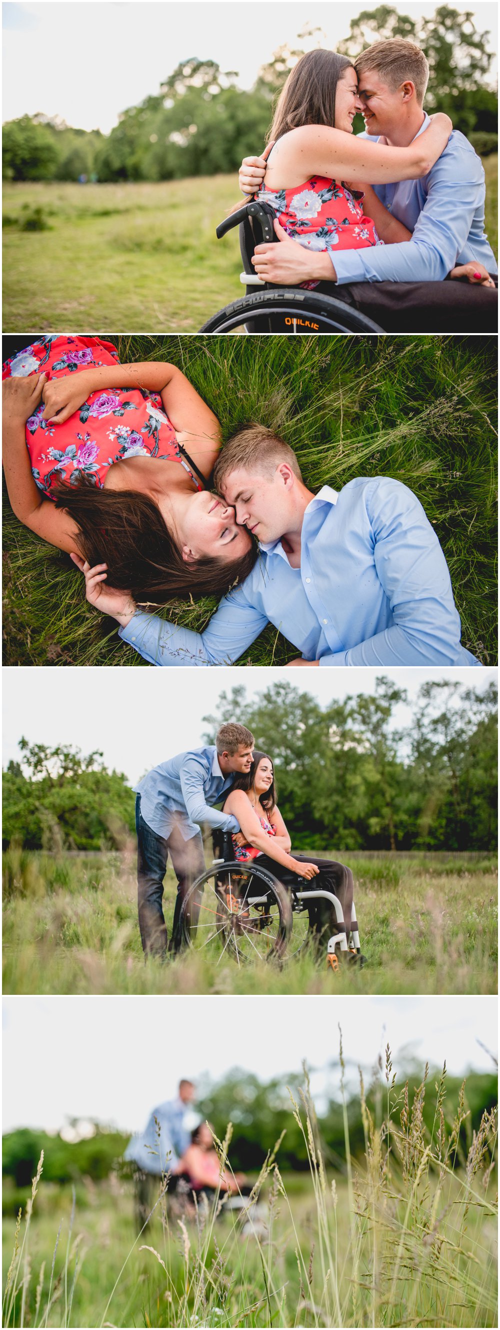 Jessica and Chris, engagement shoot in Sutton Park, Sutton Coldfield with wheelchair, photos by Lisa Carpenter Photography, Birmingham based wedding photographer