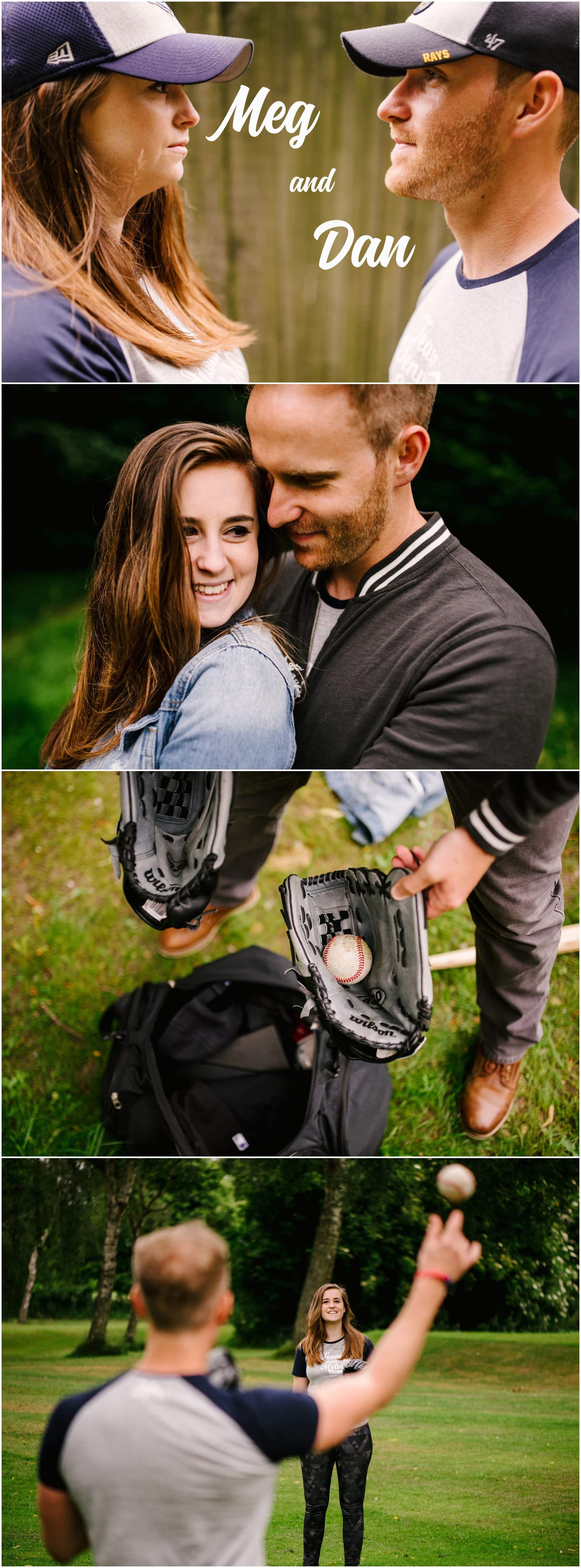 Meg and Dan's Engagement Session in Beacon Park, Lichfield, with baseball playing fun by Lisa Carpenter Photography, West Midlands and Birmingham Wedding Photographer, shooting cool, alternative and contemporary wedding photos.