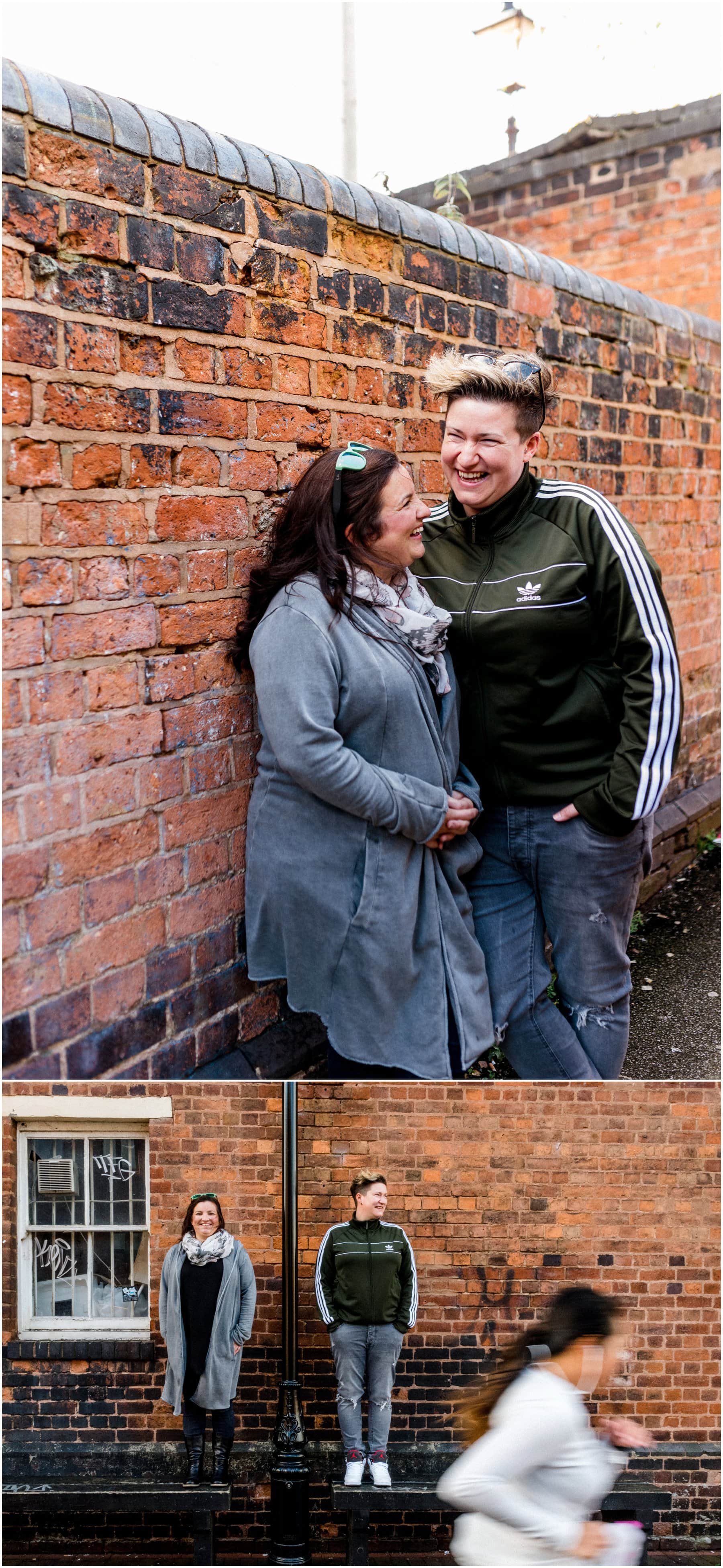 Becca and Suzy's Canalside Engagement Shoot around The Mailbox and The Cube in Birmingham City Centre. Photos by Lisa Carpenter Photography, West Midlands and Birmingham Wedding Photographer shooting alternative, cool and contemporary wedding photos.