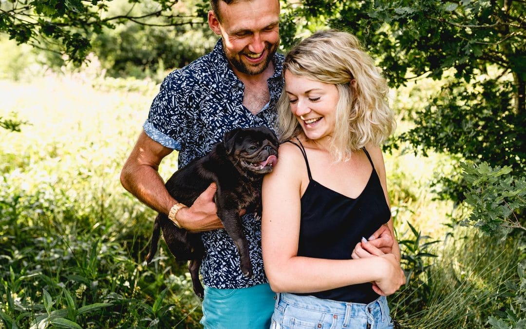 Sutton Park Engagement Shoot with Megan and Tom and their pugs!