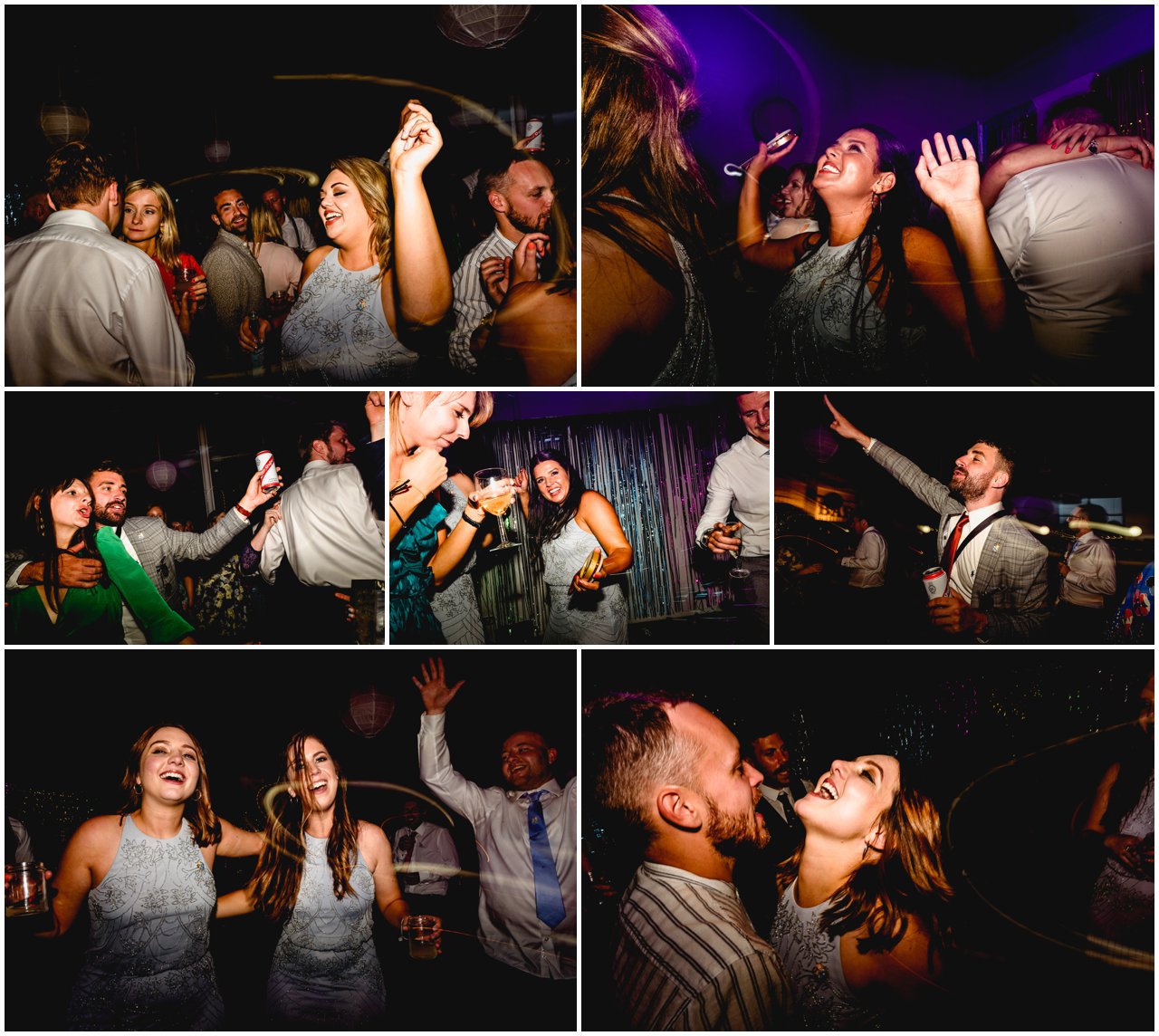 Guests dancing and drinking on a Wedding evening party at The Bond Company in Digbeth.