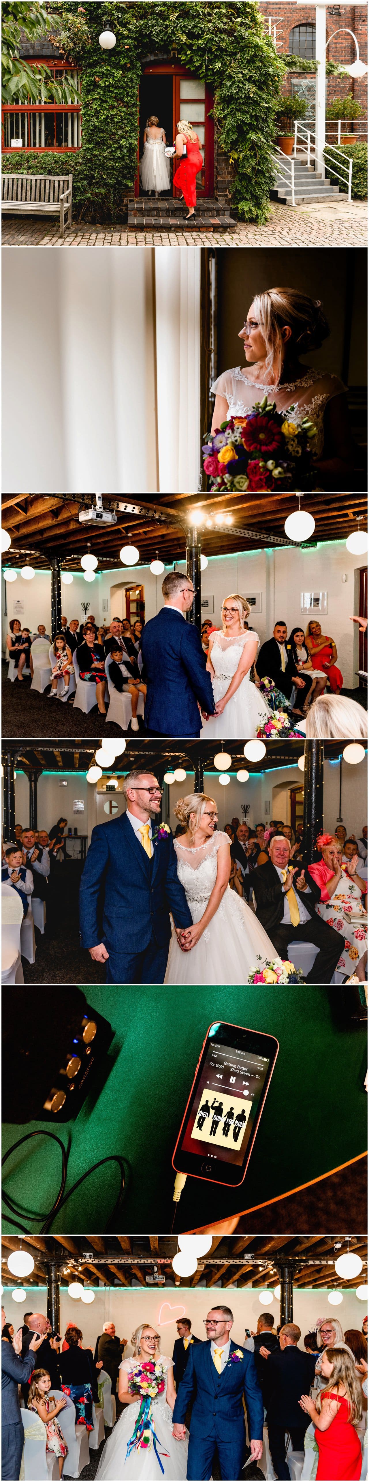 Indoor wedding ceremony at The Bond Company in Digbeth