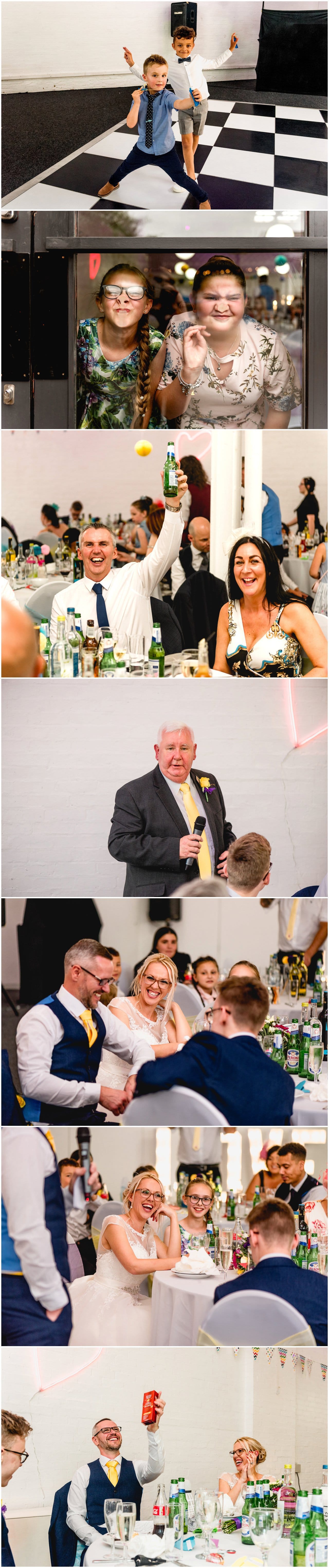 Speeches and reactions from wedding guests