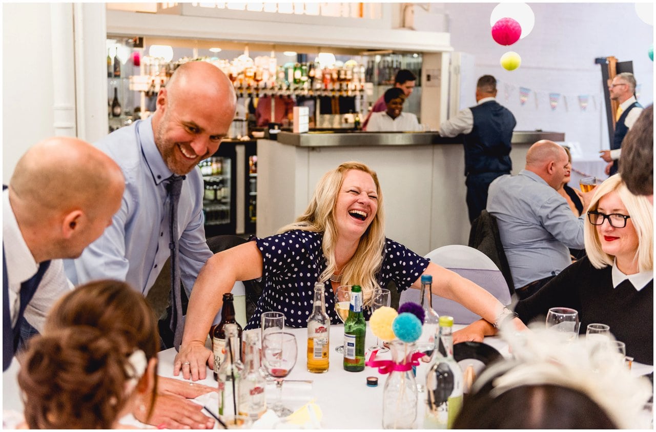 Wedding guests playing a game