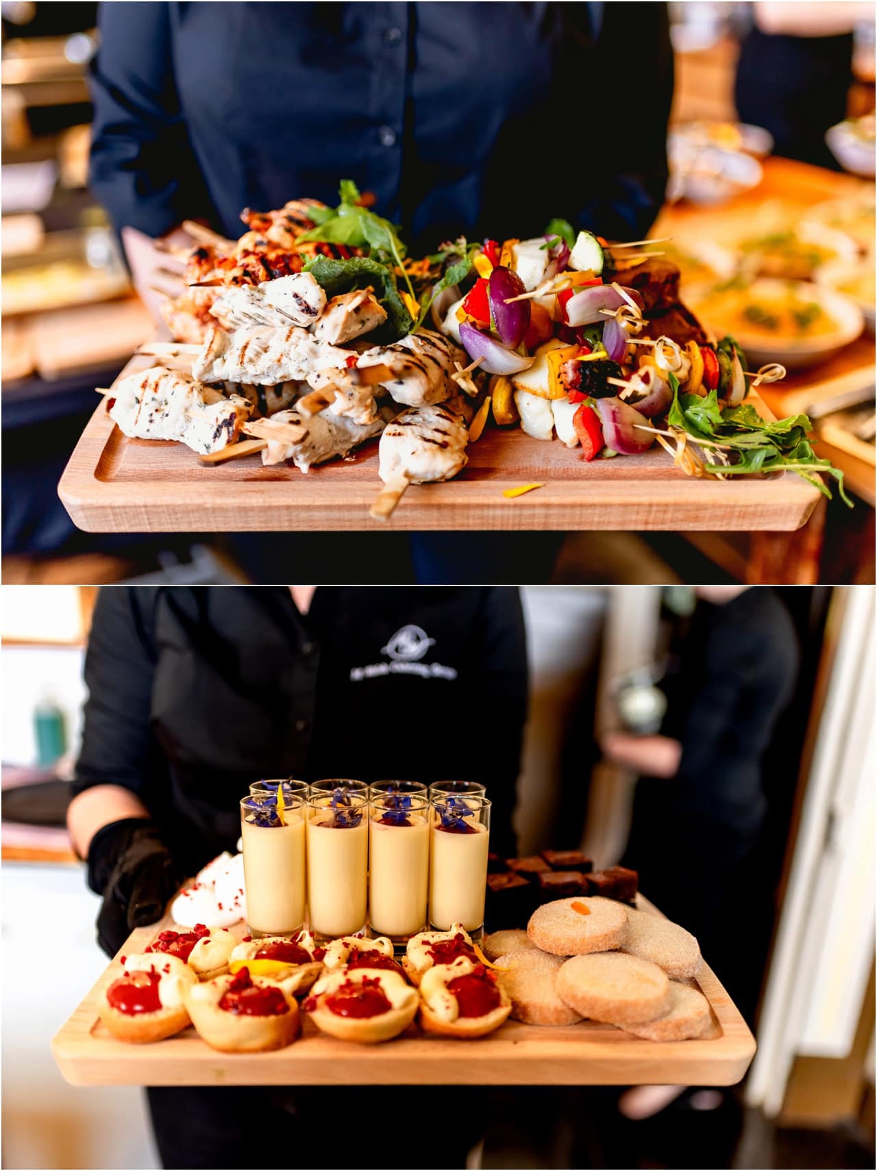 Platters of food at a wedding 