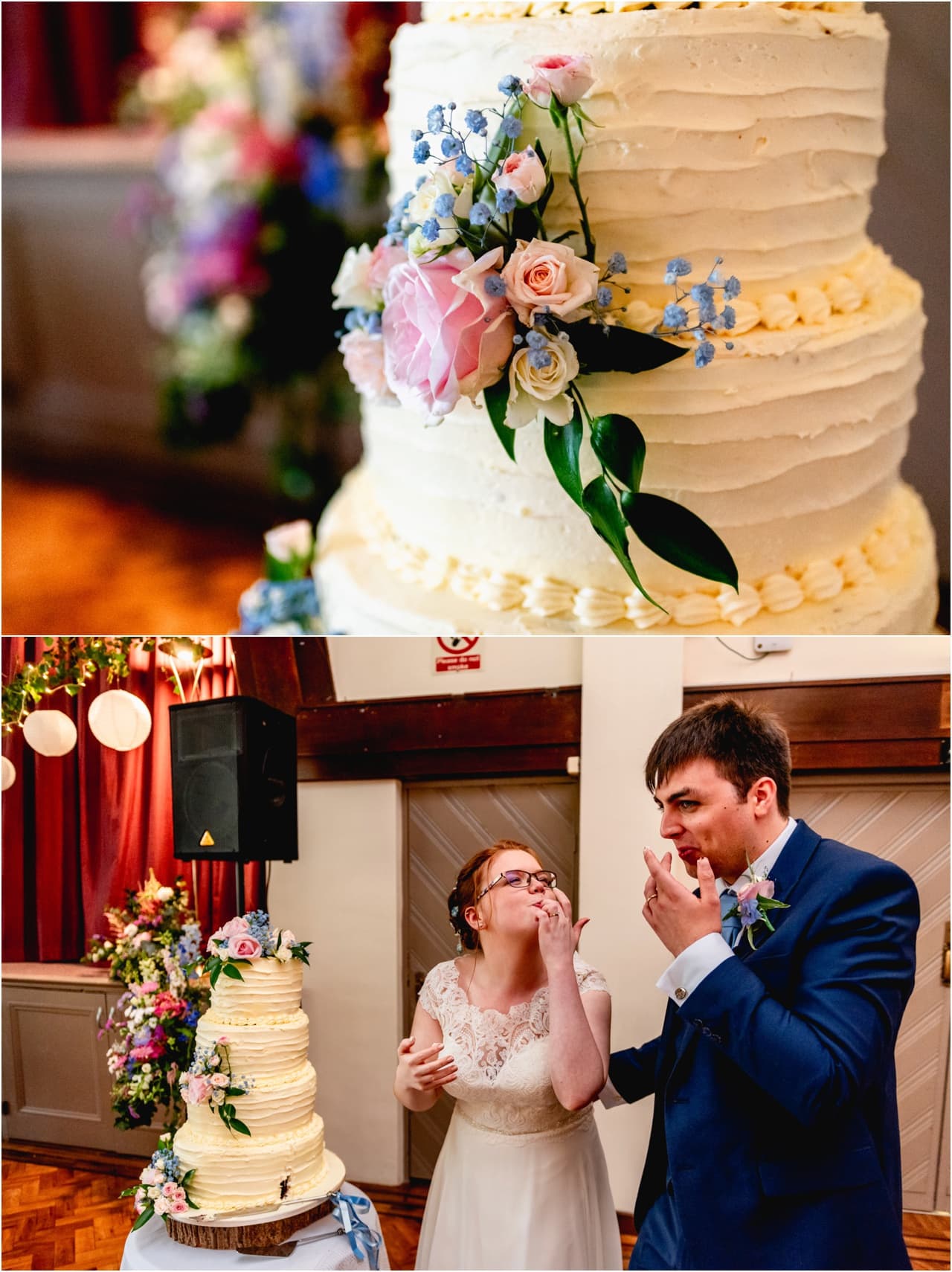 Cutting of the cake at a wedding at Wrekin College.