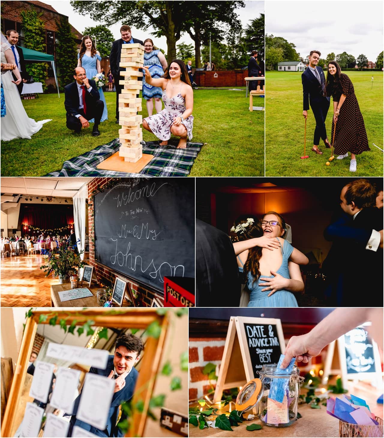 Games being payed on the lawn at a wedding at Wrekin College in Telford.