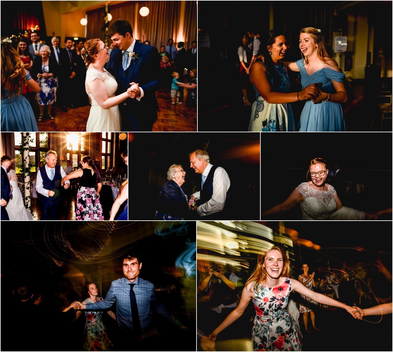 Dancing photos at Wrekin College wedding ; ceilidh dancing at a dry wedding with no alcohol but plenty of partying