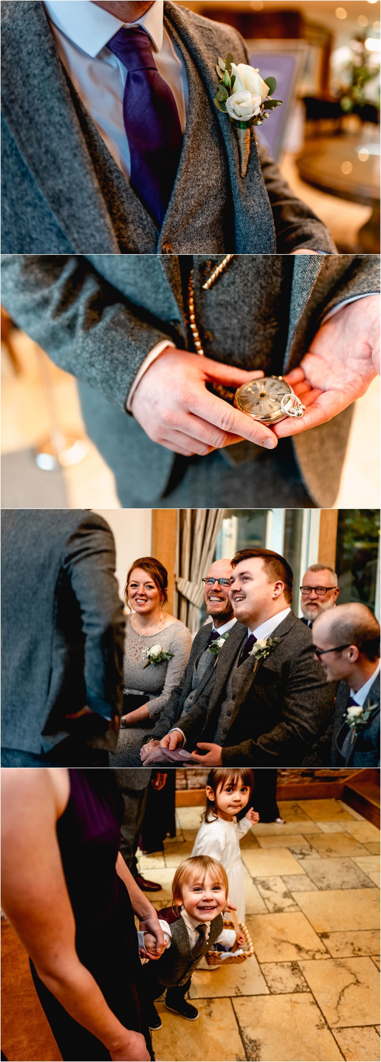 Groom waits for his bride in ceremony room.