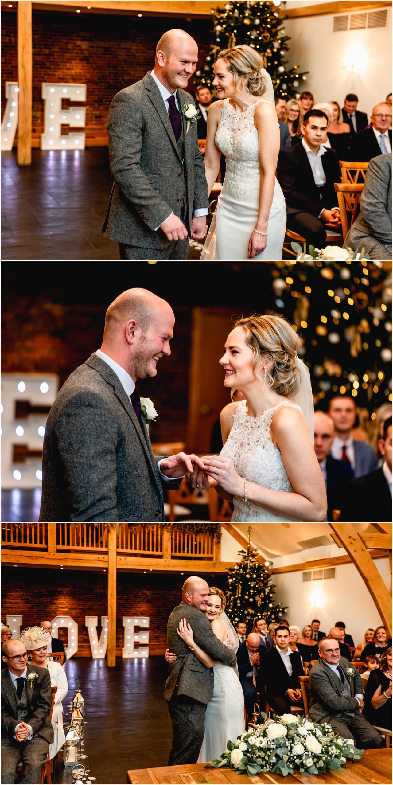 Wedding ceremony at Mythe Barn in Atherstone.