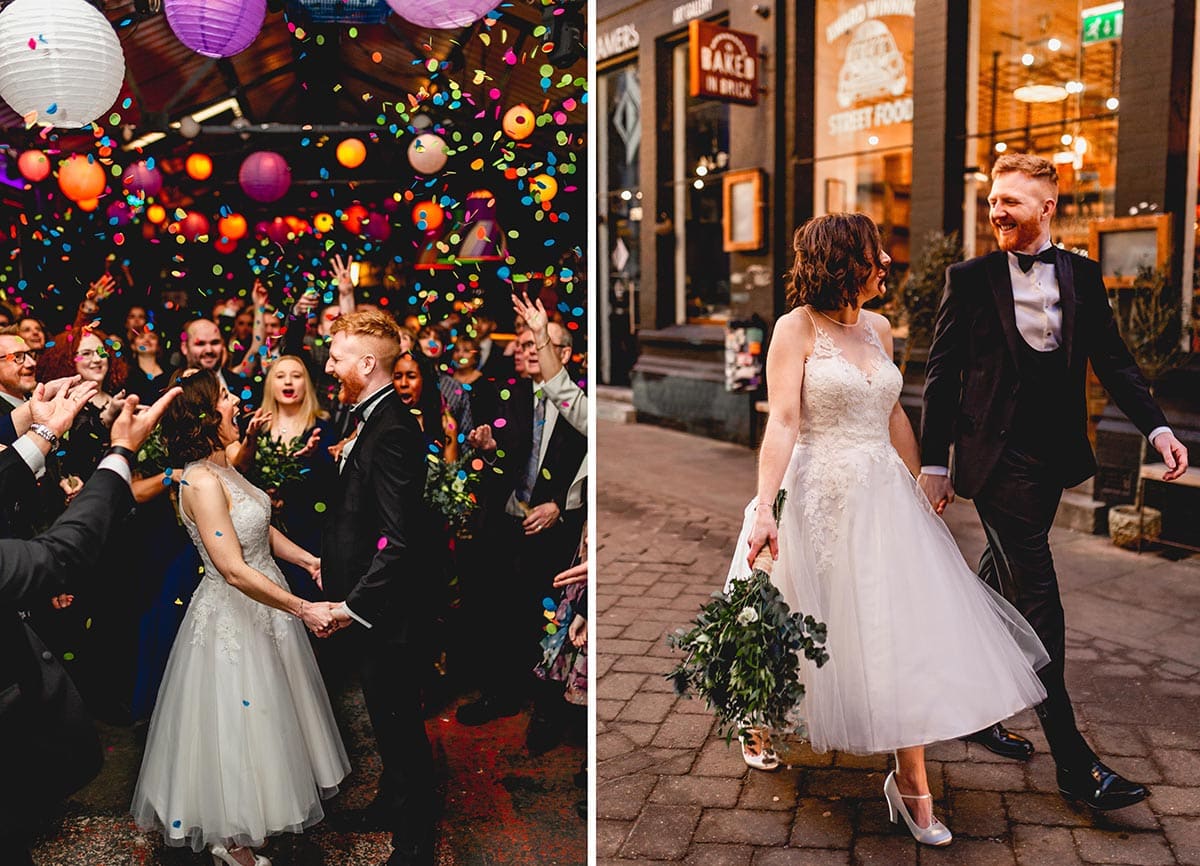Digbeth wedding with colourful confetti