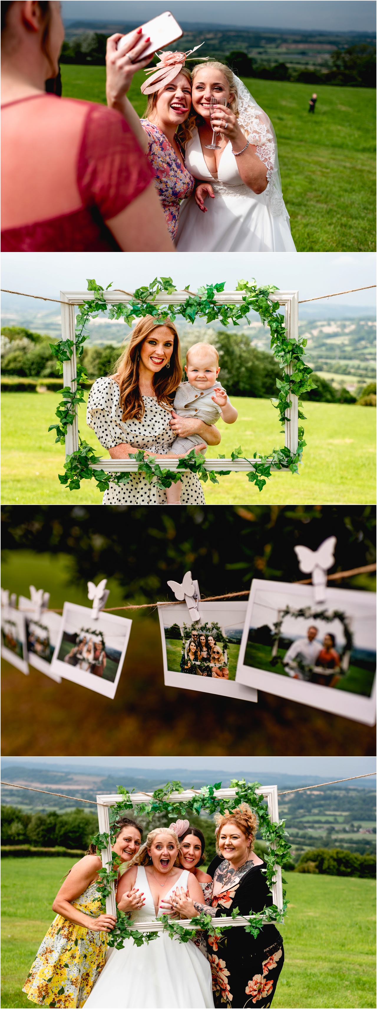 Guest photos at a fun, relaxed festival wedding in Glastonbury