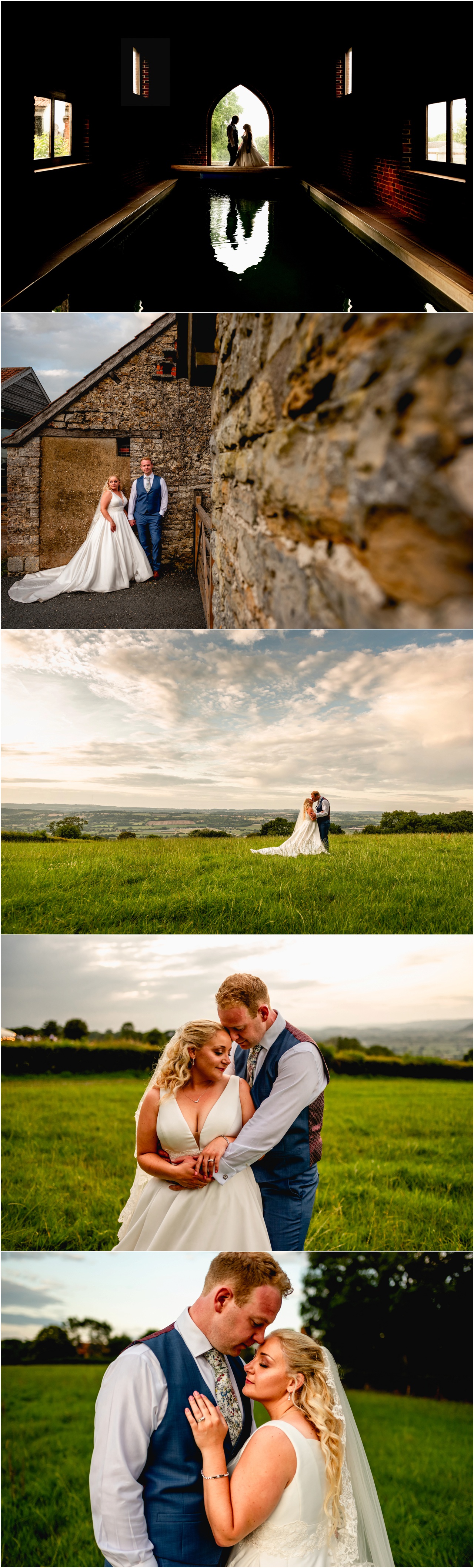 Couple photos at a fun relaxed colourful festival wedding in Glastonbury