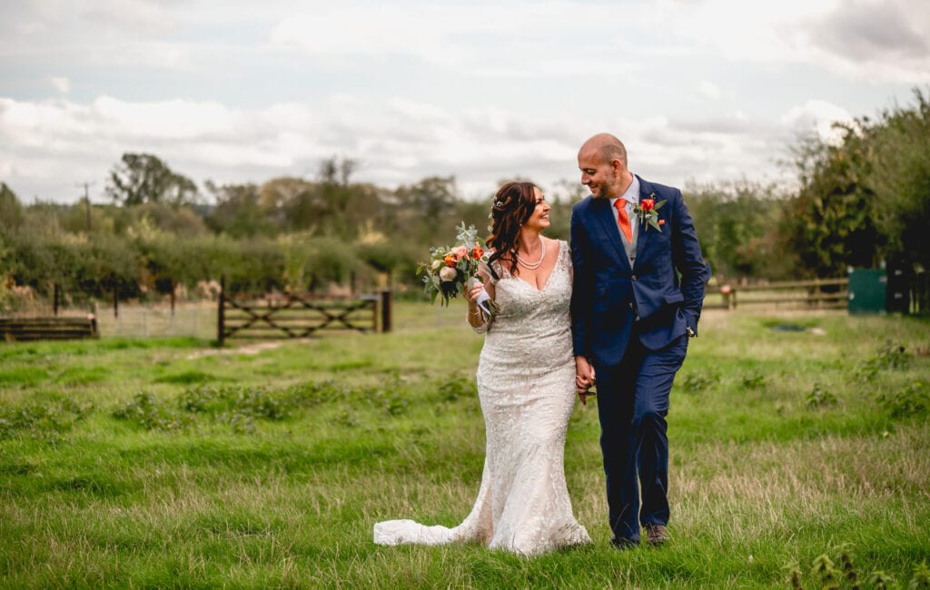 Couple portraits during a wedding at Mythe Barn