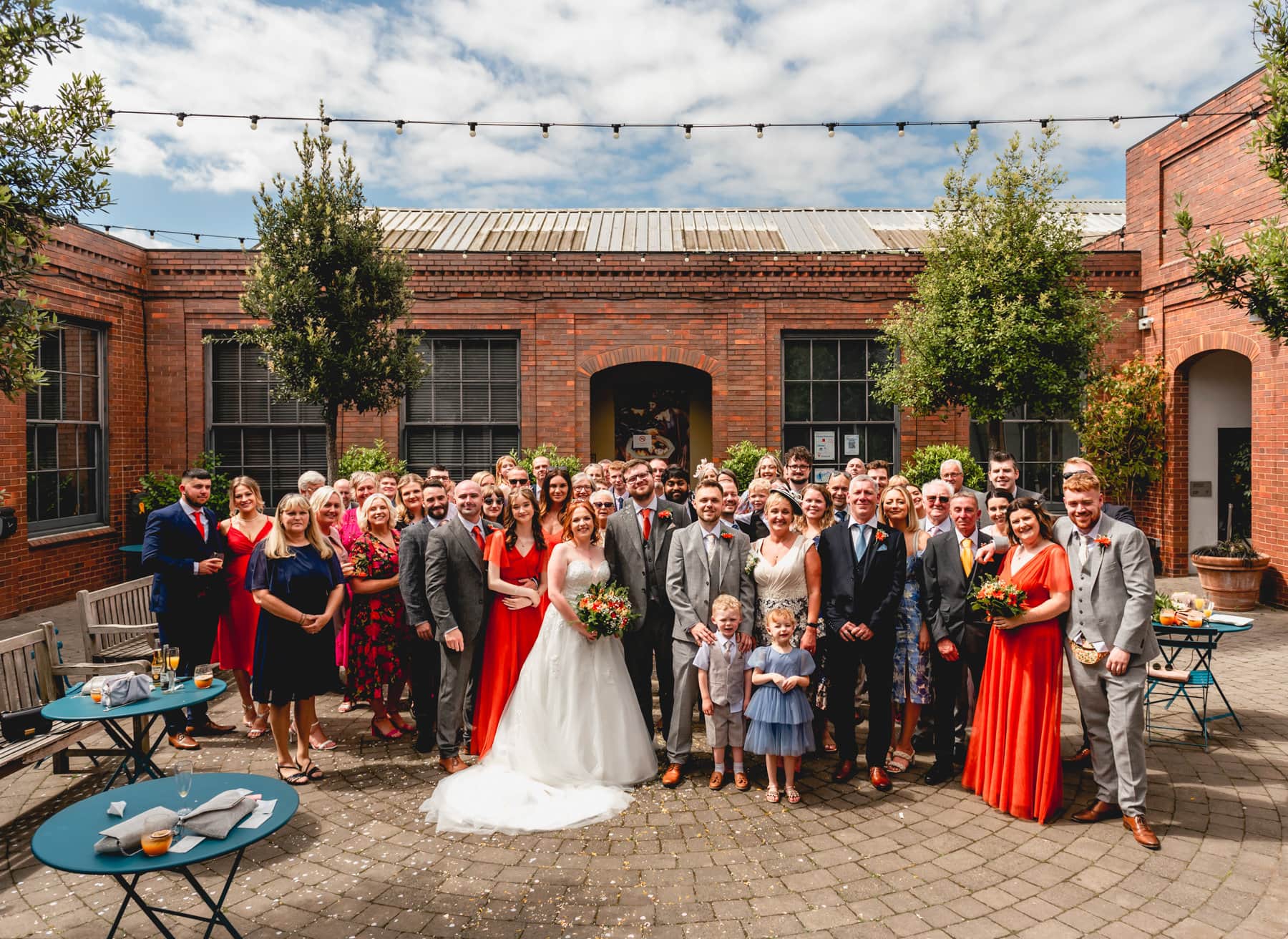 Group photo at a wedding