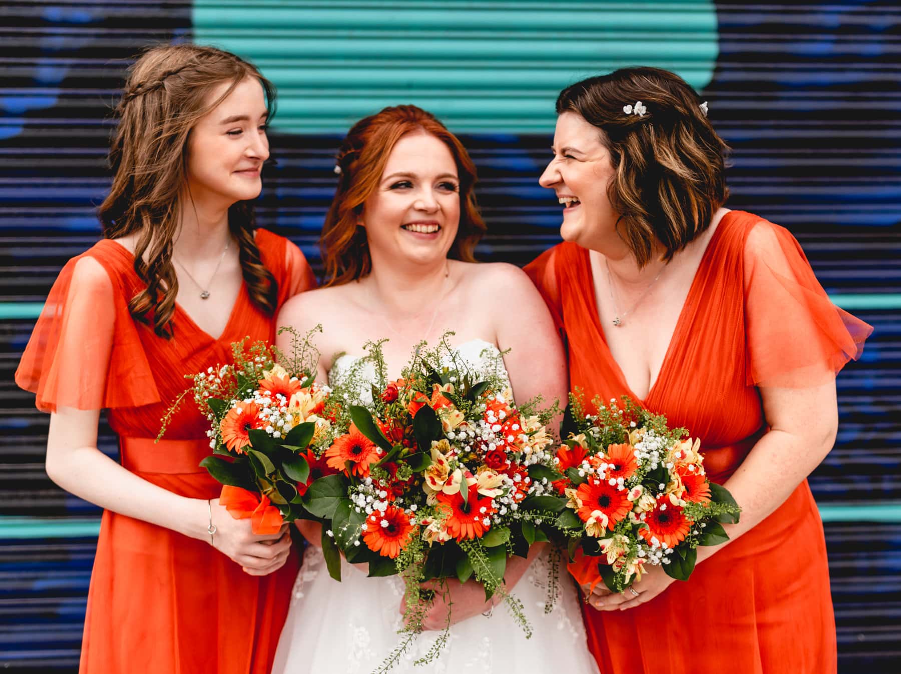 Bride and bridesmaids