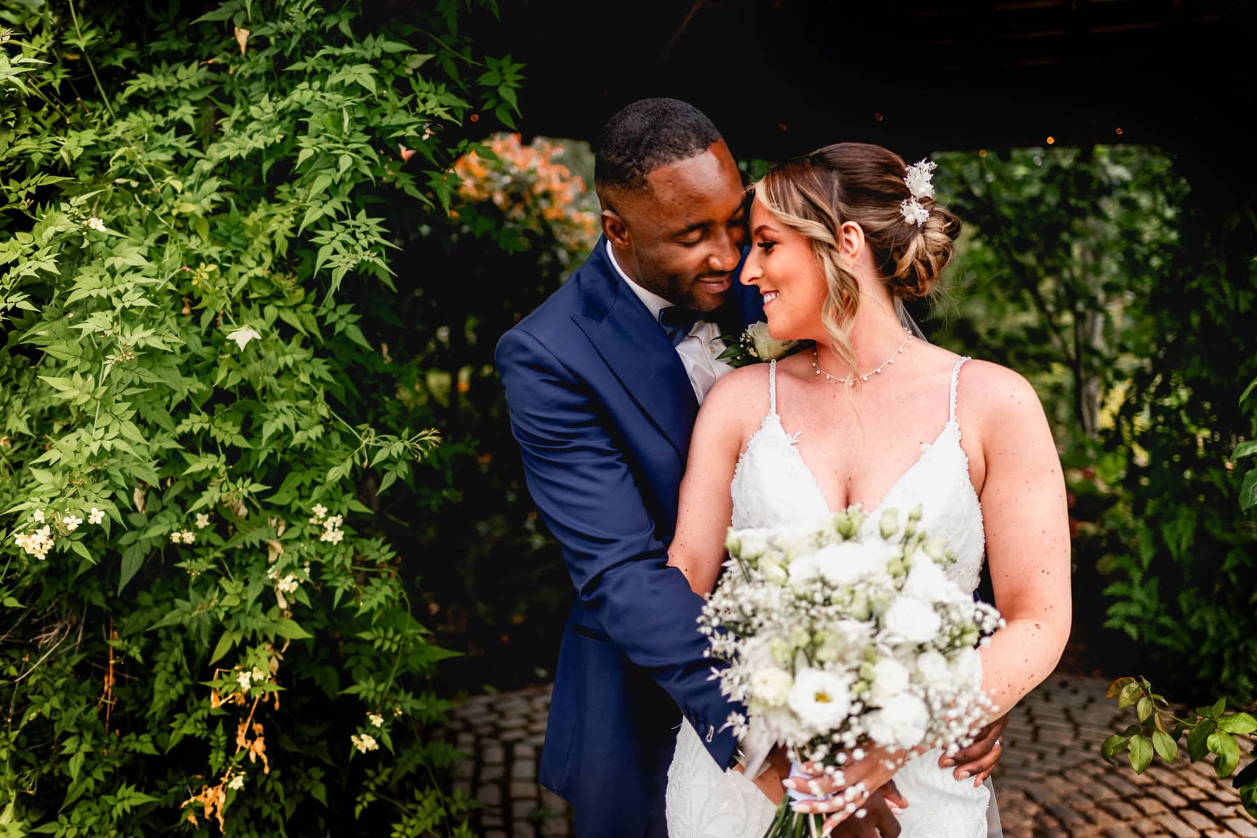 Mythe Barn Wedding Venue married couple have a cuddle