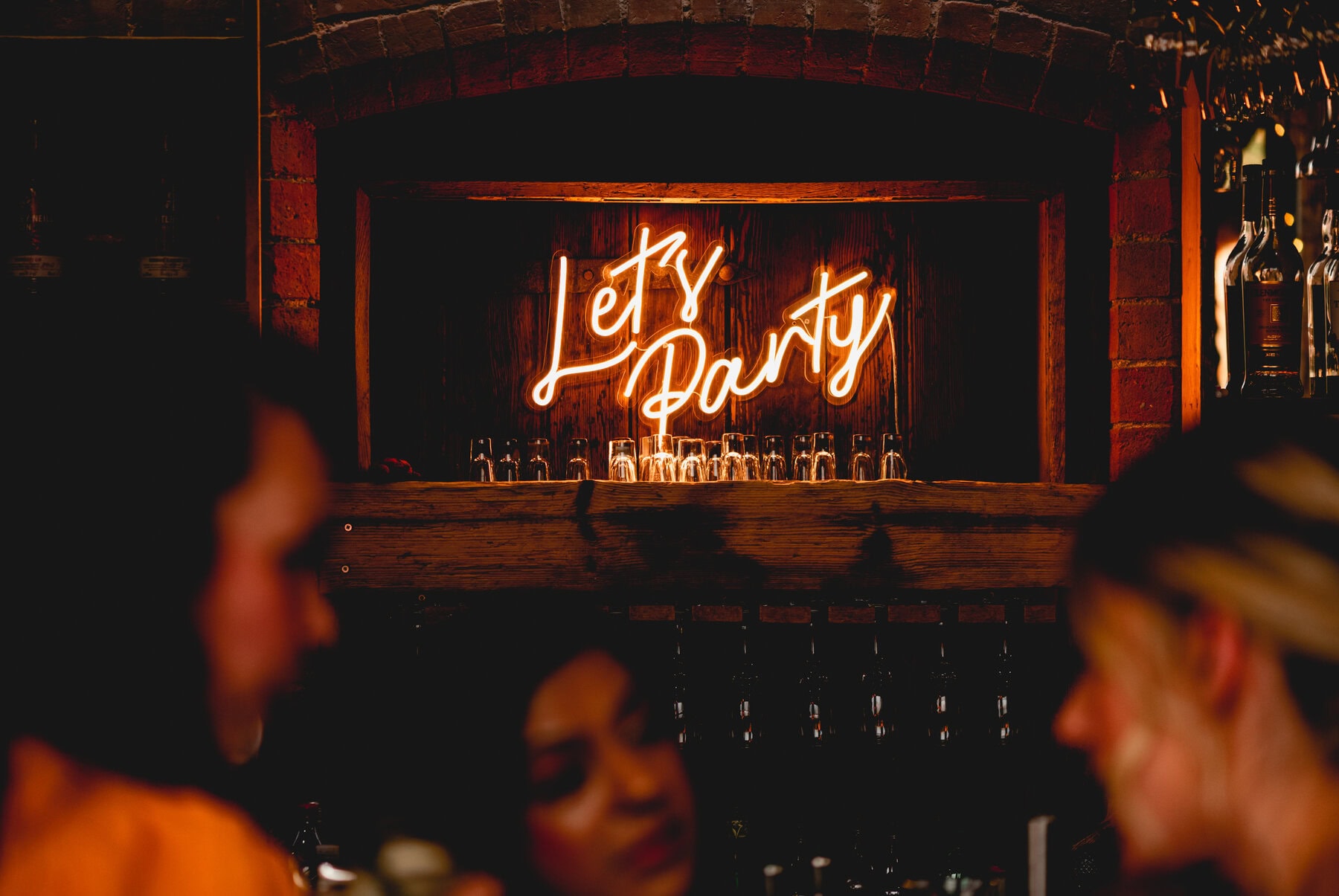 Lets party neon sign