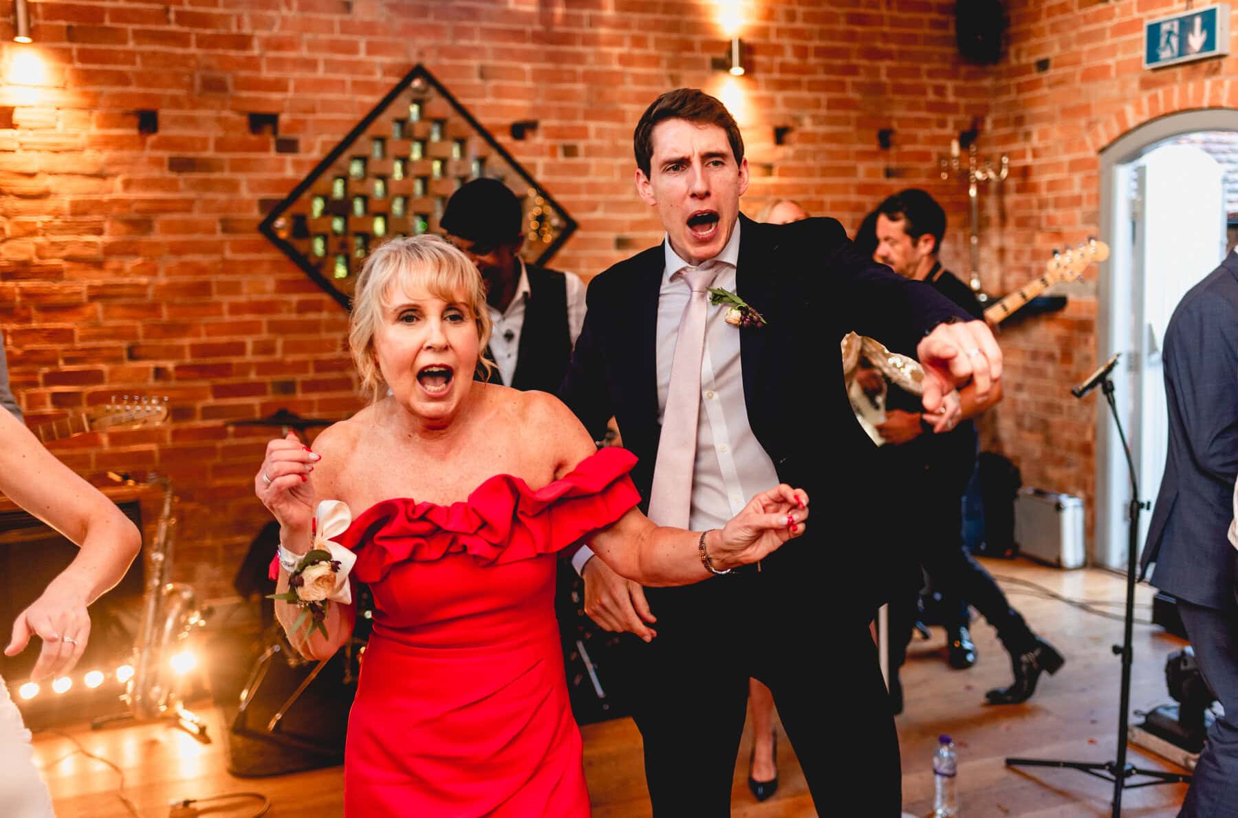 Guests dancing at a wedding