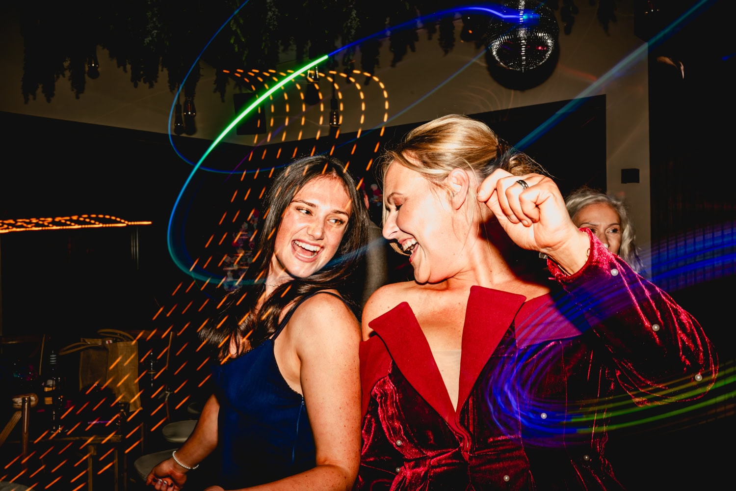 Wedding guests dancing at Blacjbrook Barns wedding venue