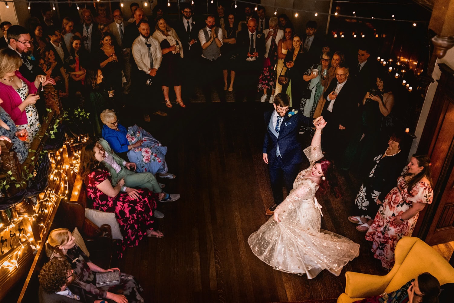 First dance at Hargate Hall, taken from a birds eye view