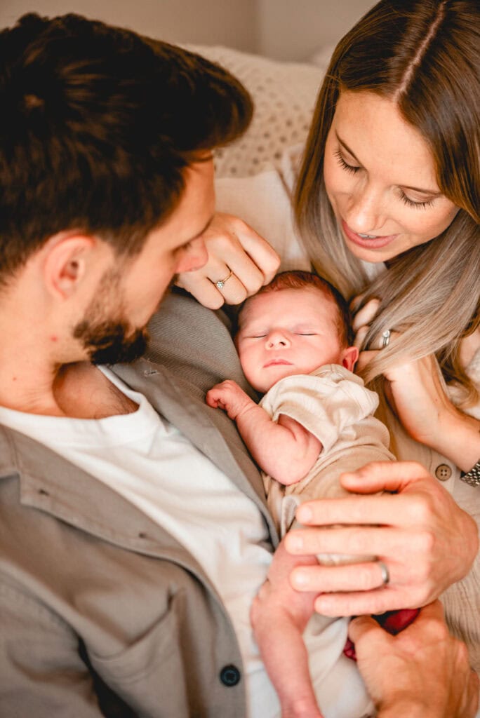 Newborn baby with parents